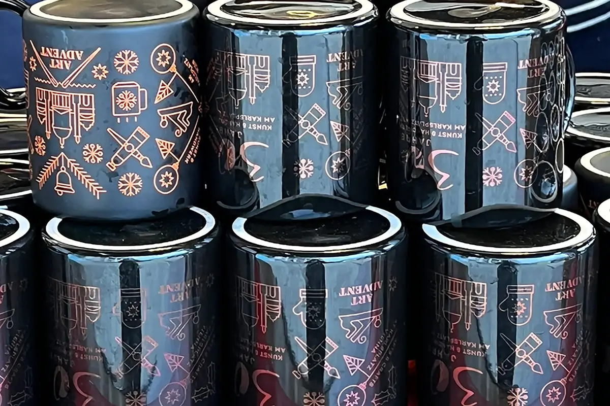 Christmas Market mugs from Maria-Theresian-Platz