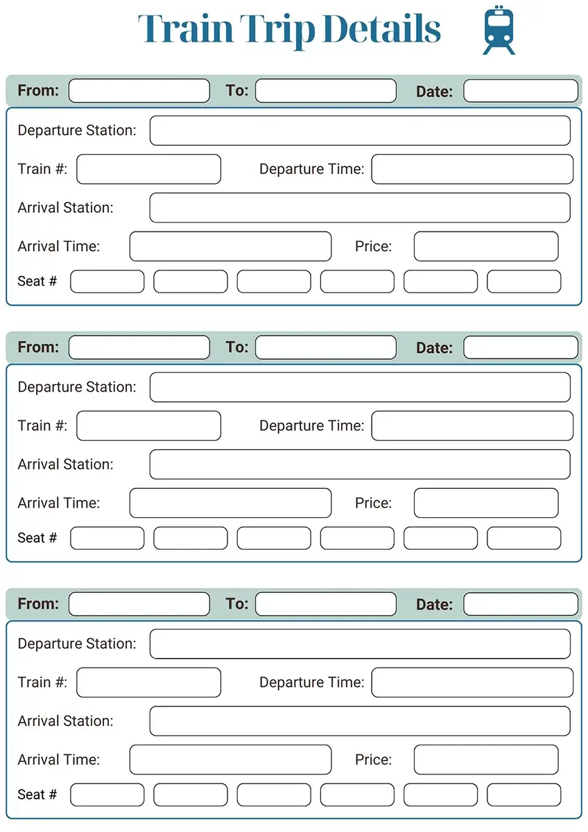 A Train Travel Planning Page from the Austria Travel Planner